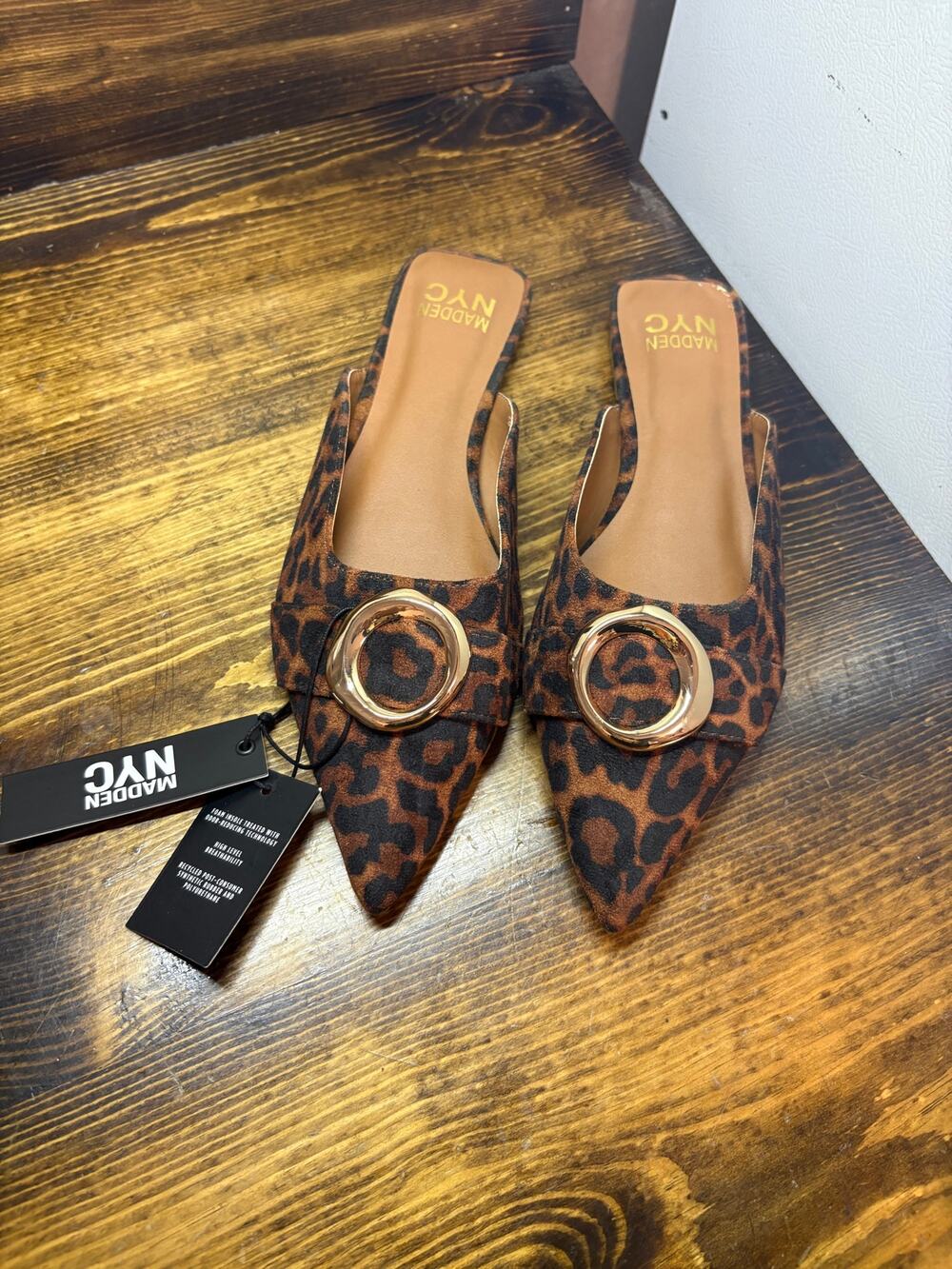 Madden NYC Leopard Pointed Toe Flats Size 9